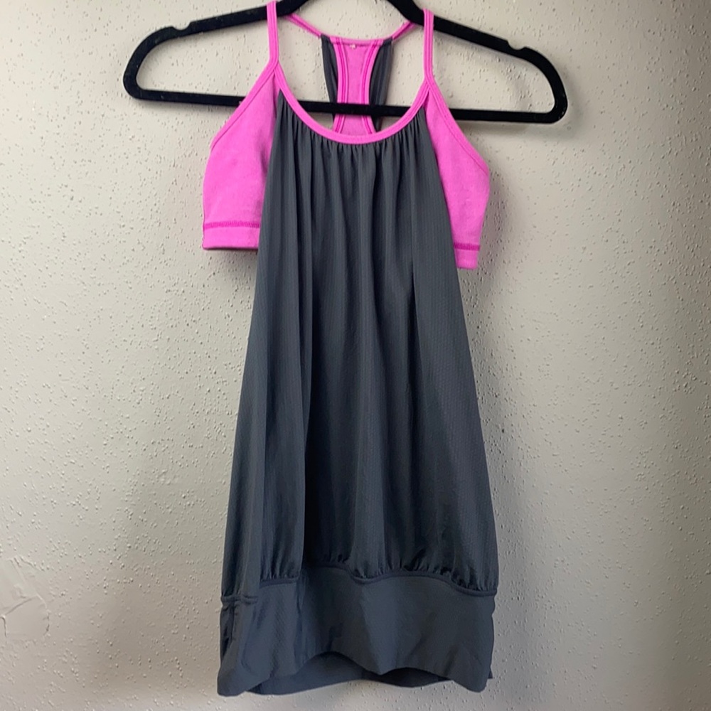lululemon athletica Pink and Gray Tank Top